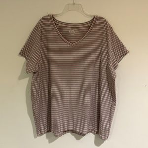 Noble Outfitters Short Sleeve Striped Tee, Women’s Size 4X